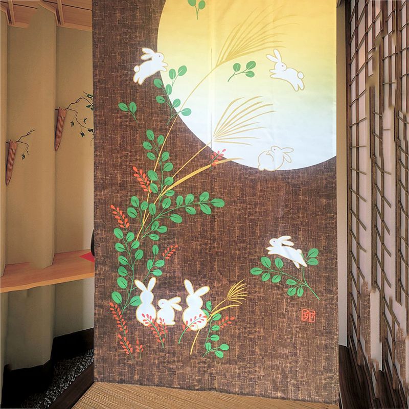 Japanese Style Door Flower Tapestry Doorway Closet Window Hanging